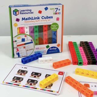 [Hàng nhập khẩu Mỹ] Toán học với các khối - MathLink Cubes Elementary Math Activity Set - Learning Resources