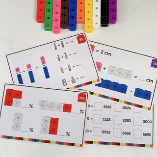 [Hàng nhập khẩu Mỹ] Toán học với các khối - MathLink Cubes Elementary Math Activity Set - Learning Resources