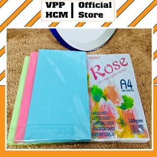 Xấp 100 tờ Giấy bìa cứng A4 định lượng 180gsm, bìa giấy màu dùng làm bìa sổ, tiểu luận