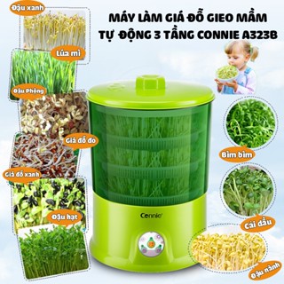 Máy làm giá đỗ gieo mầm tự động bằng điện 3 tầng Connie A323B ⚡ 200g giá cho ~2kg đỗ trong 2-3 ngày