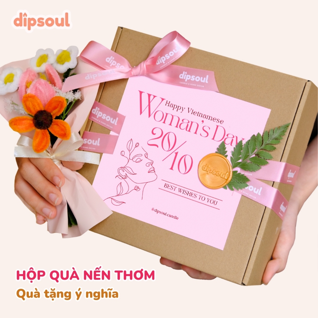 Có clip - Hộp quà hũ nến thơm, sáp thơm thư giãn kèm thiệp