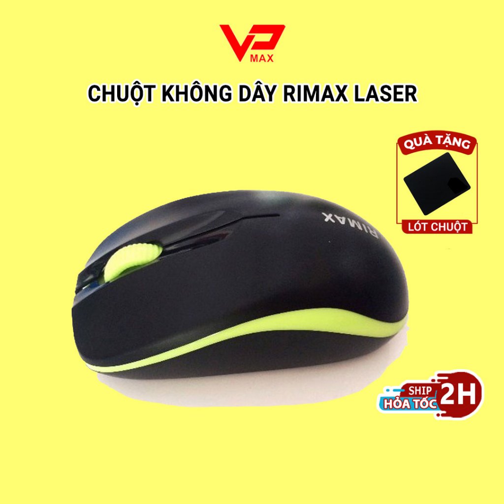 Chuột không dây Rimax Laser/ Chuột Quang Fortech chính hãng cho máy tính laptop