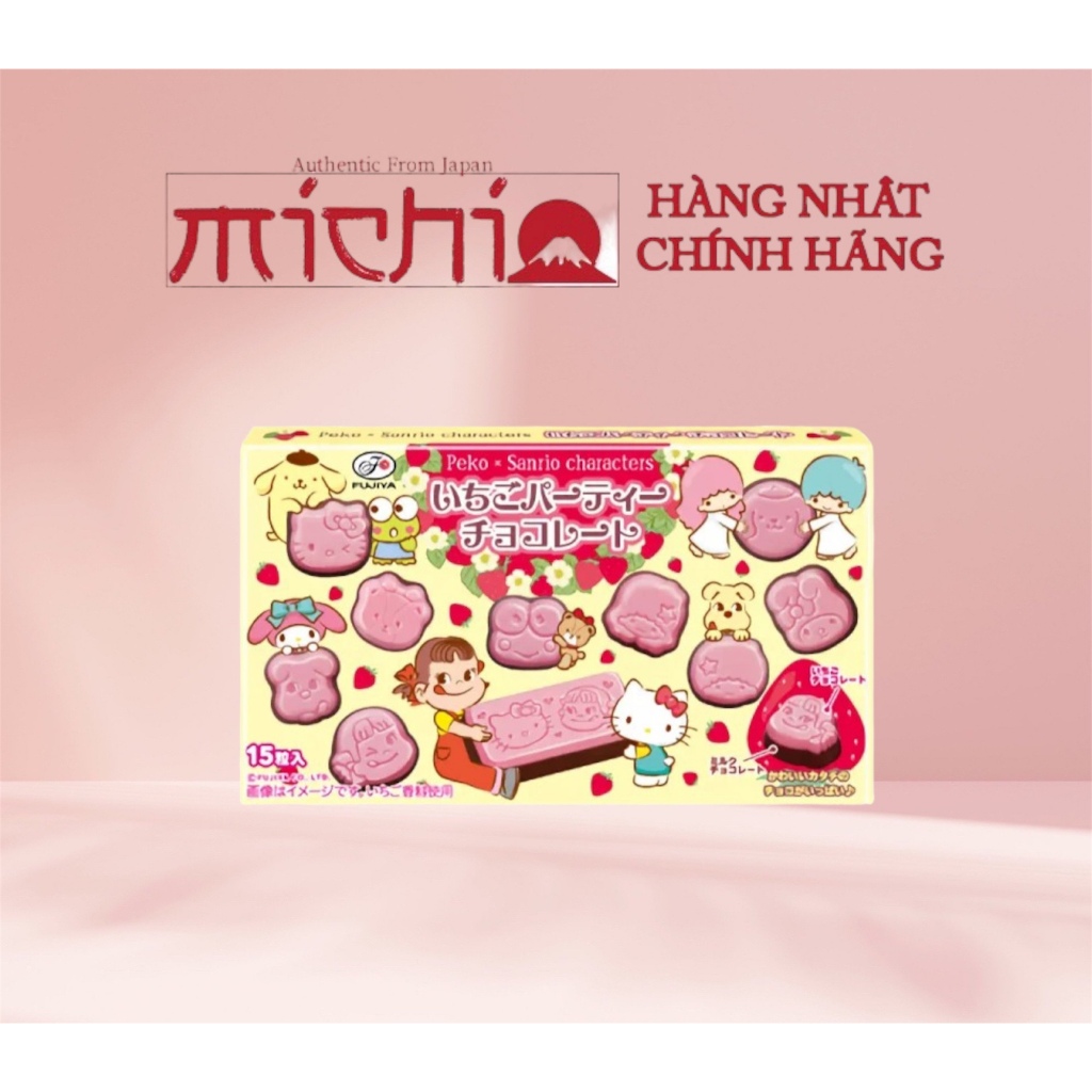 Kẹo Socola Fujiya hình Sanrio Peko vị dâu 40g Nhật Bản