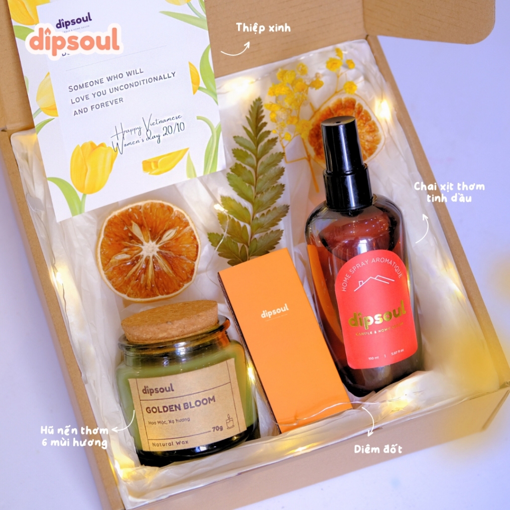 Có clip - Hộp quà hũ nến thơm, sáp thơm thư giãn kèm thiệp