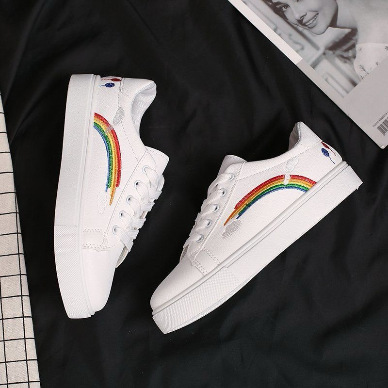 Sale hot - Giày thể thao cho viền cầu vồng cho Nữ