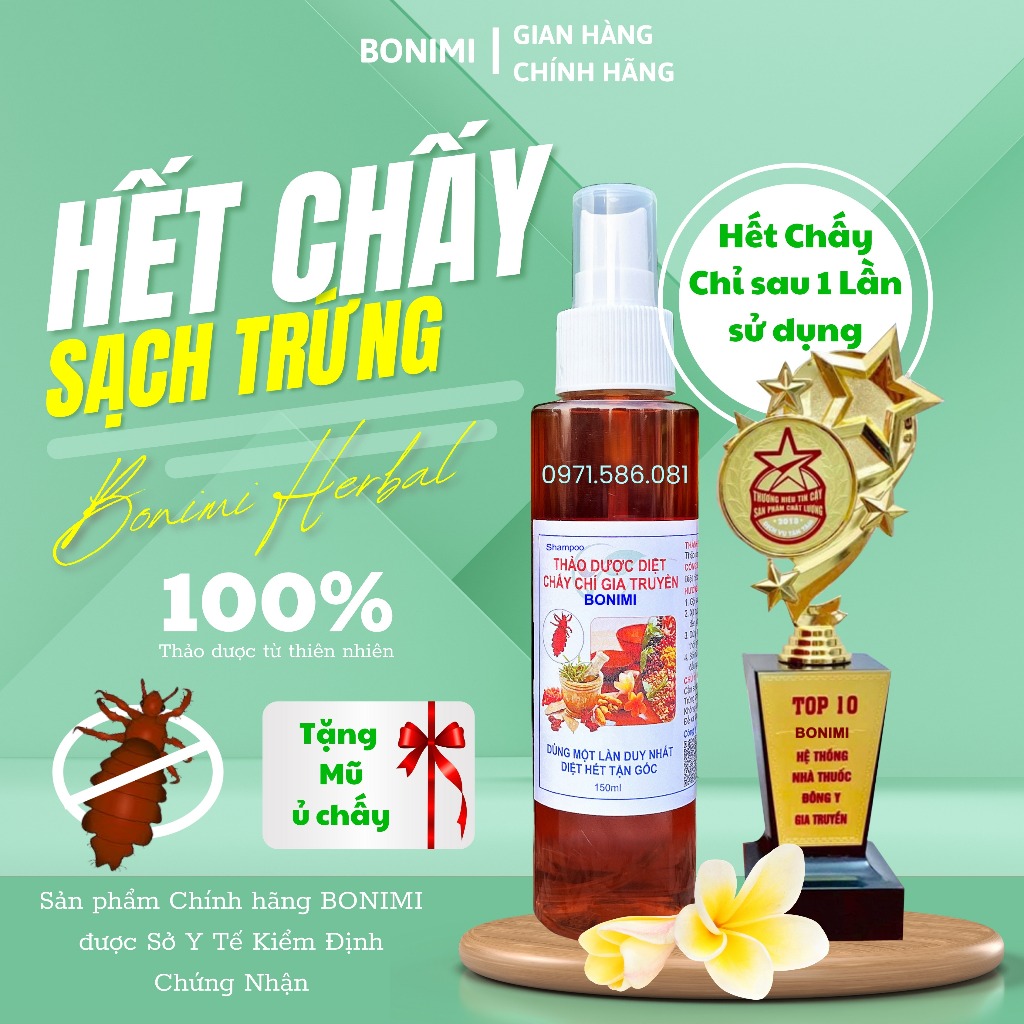 Ủ Chấy Chí + Mũ. Dầu Gội Diệt Chấy Chí Bonimi. Ủ Chấy Cho Bé TQBonimi Sạch Chấy Chí Với 1 Lần Sử Dụng 150ml
