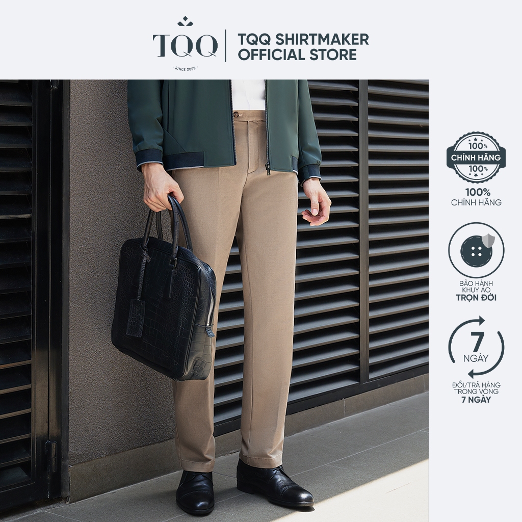 Quần Kaki nam TQQ màu vàng chất liệu vải cao cấp Q117CS hạn chế nhăn, đứng form, bền màu