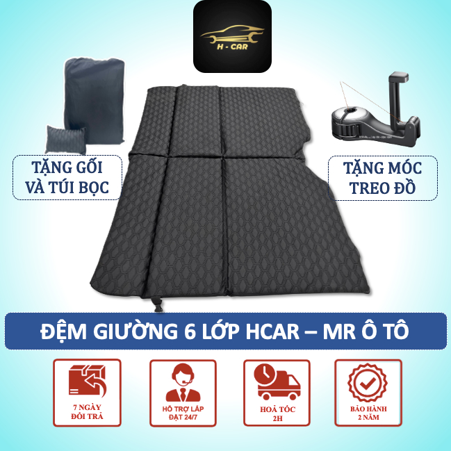 Đệm giường ô tô, nệm xe ô tô 6 lớp - Chứng nhận an toàn sức khoẻ - Bảo hành 2 năm