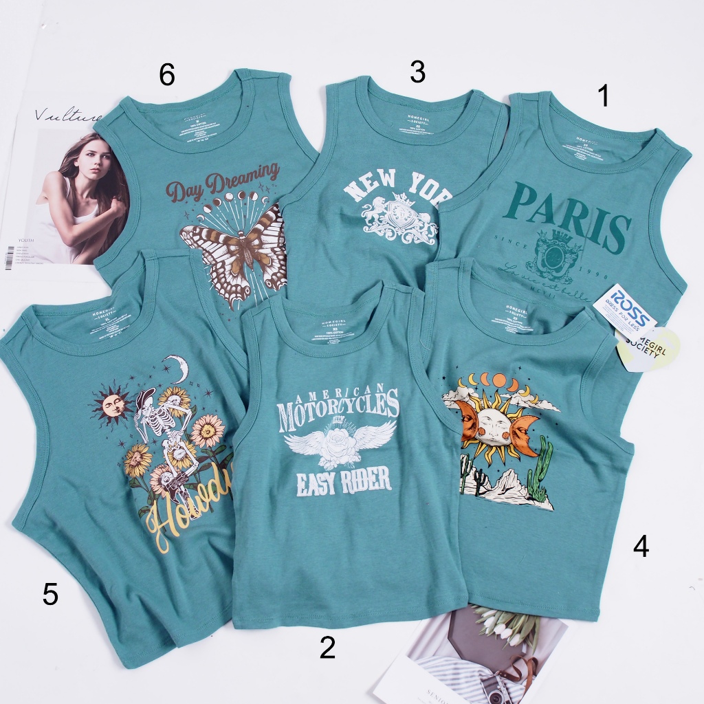 Áo thun ba lỗ HOME GIRL cổ tròn A3410