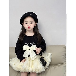 Set áo váy đính nơ phối chân váy xòe