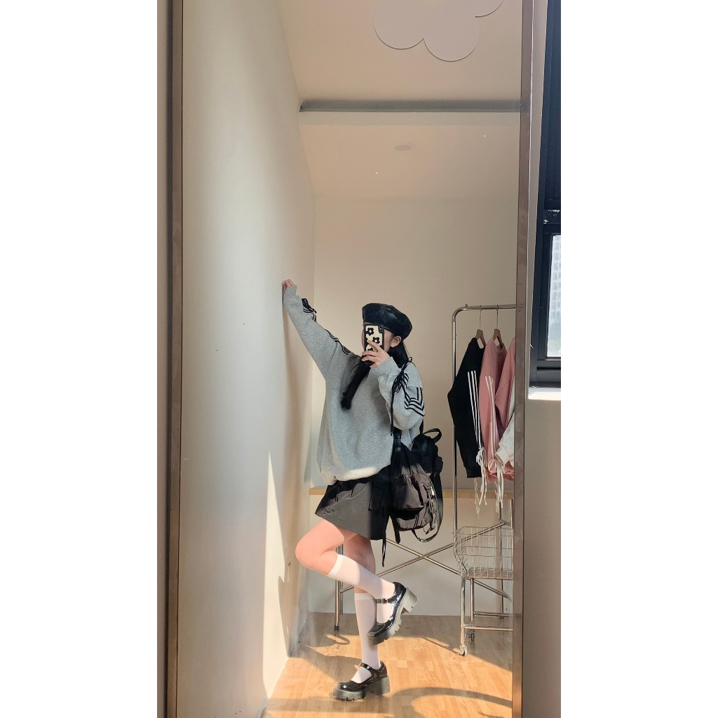 Áo nỉ sweater sọc viền buộc nơ TKP187 LOLLIE STUDIO