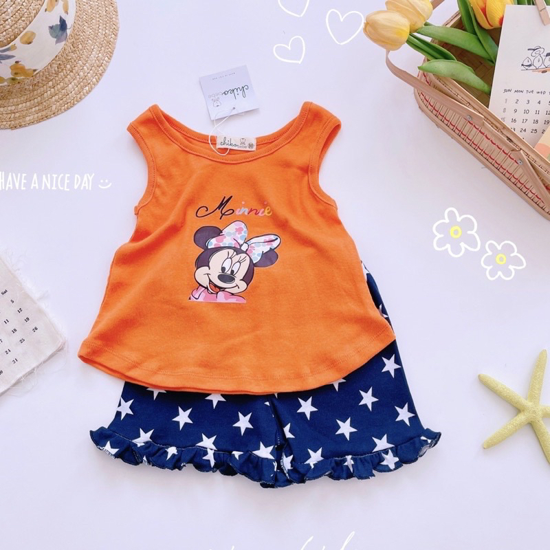 Bộ ba lỗ bé gái in hình Pony, Mickey Chikobebe