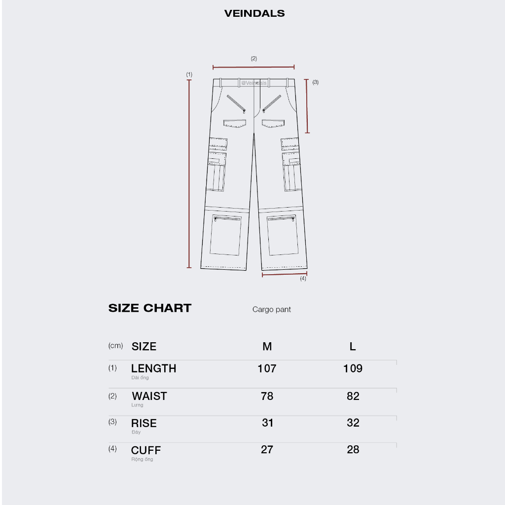 Veindals quần túi hộp denims