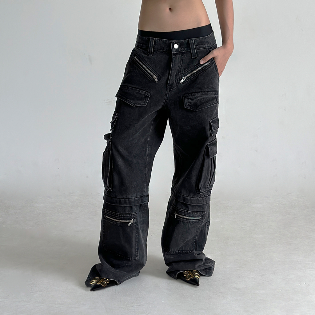 Veindals quần túi hộp denims