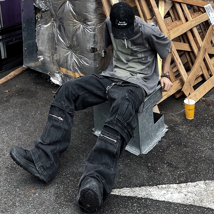 Veindals quần túi hộp denims