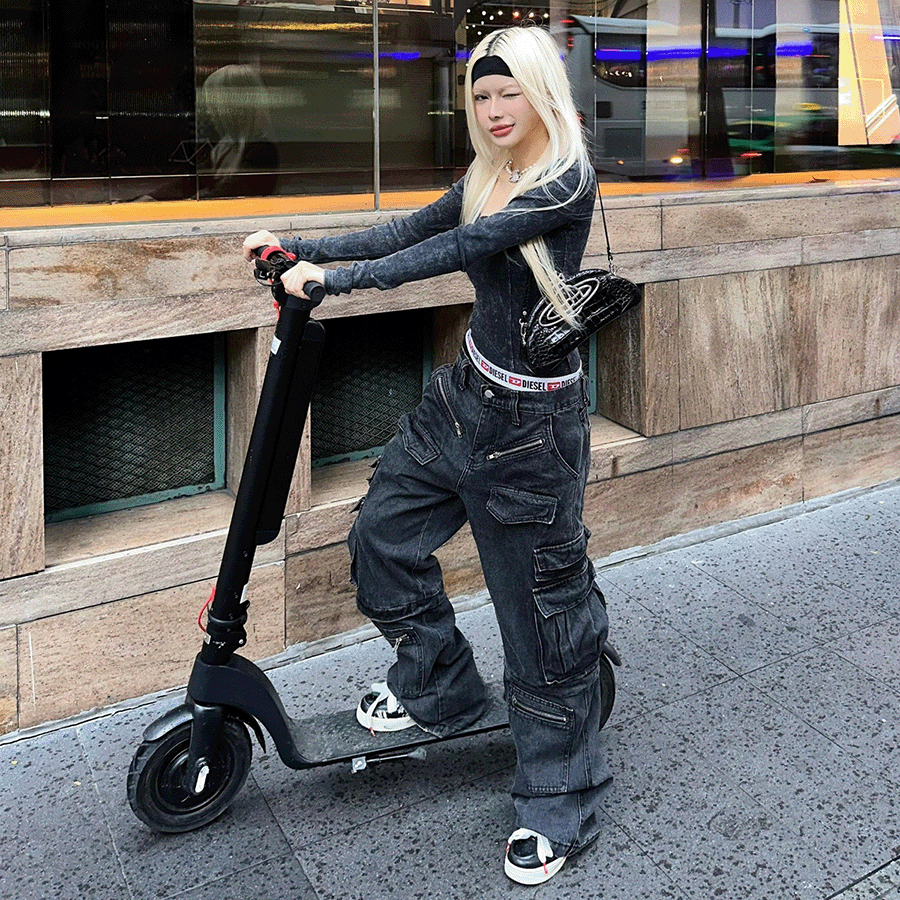 Veindals quần túi hộp denims