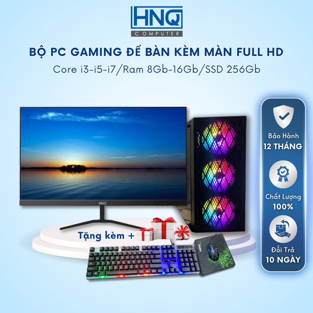 Full Bộ Máy Tính PC Core i5, i7 Màn 20",22",24" inch Full HD Chơi Mượt Mọi Loại Game Fifa, LOl, Pubg - Thiết Kế Đồ Họa