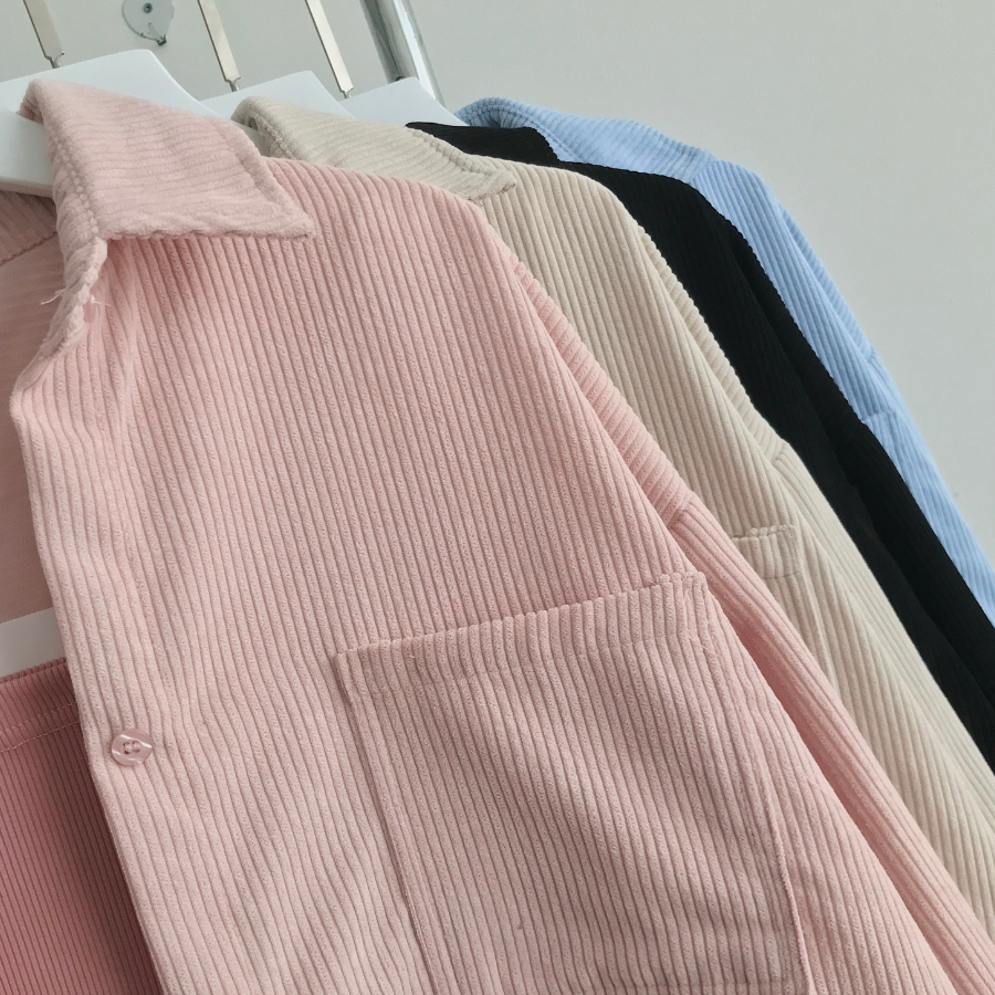 ÁO SƠ MI NHUNG GÂN FORM RỘNG NỮ QYIN - 10594 - JEMCLOSET