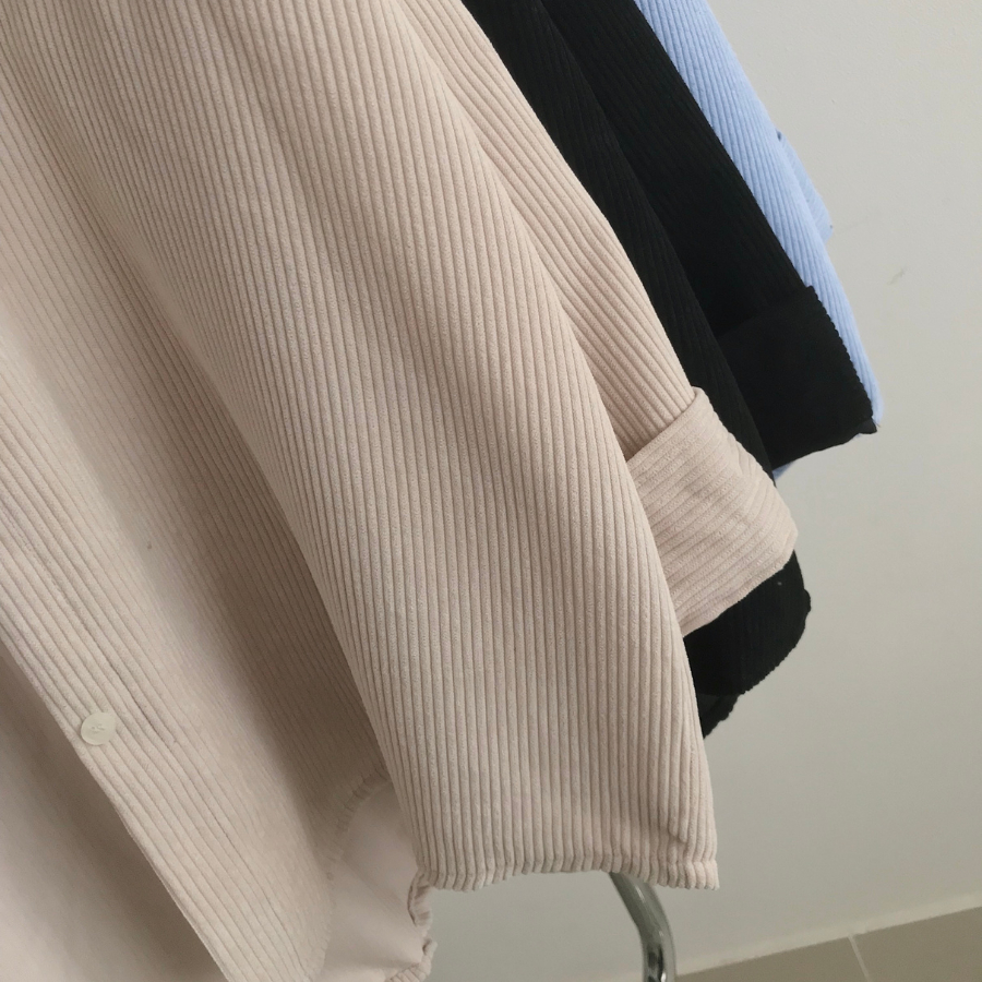 ÁO SƠ MI NHUNG GÂN FORM RỘNG NỮ QYIN - 10594 - JEMCLOSET