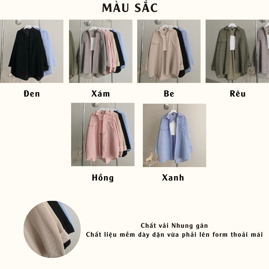 ÁO SƠ MI NHUNG GÂN FORM RỘNG NỮ QYIN - 10594 - JEMCLOSET