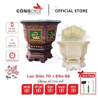 Khuôn chậu cảnh lục giác 70 kèm chân đôn bệ