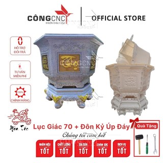 Khuôn chậu lục giác 70 kèm chân đôn kỷ đổ úp đáy