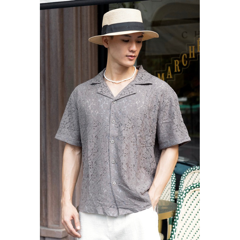 FLORAL LACE CUBAN SHIRT