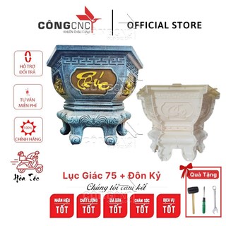 Khuôn Chậu ABS, Khuôn Lục Giác 75  kèm Chân Đôn Kỷ