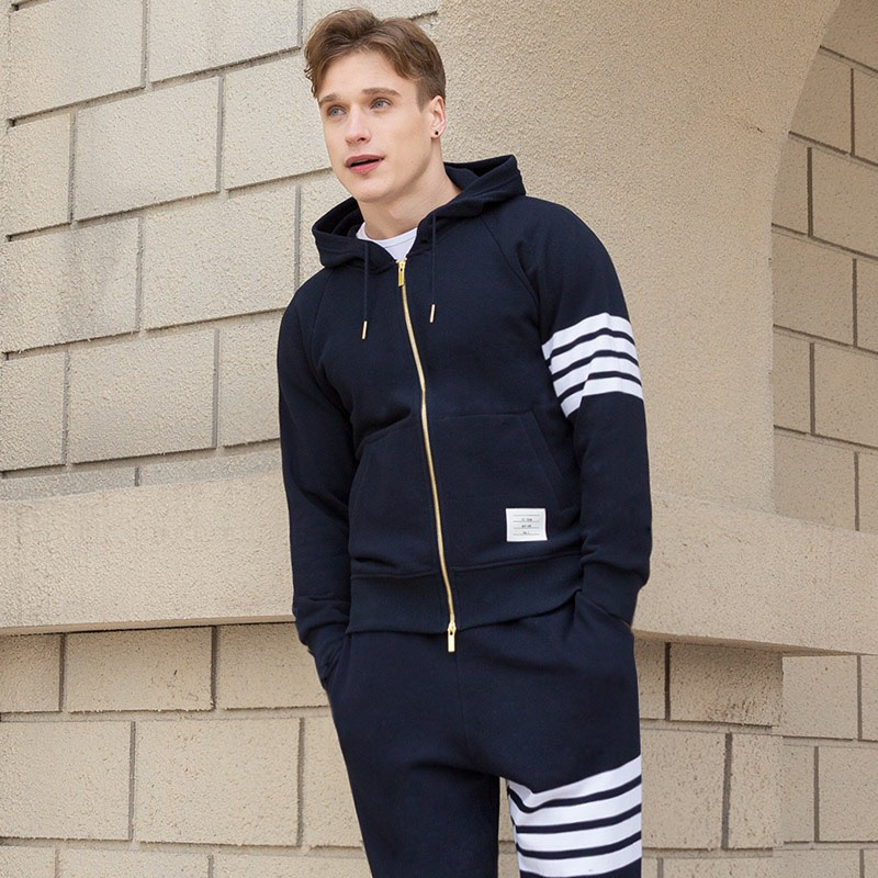 ÁO KHOÁT HOODIE ZIP THOM.BROWNE - HÀNG CHUẨN TỔ ÔNG BEST TRUNG