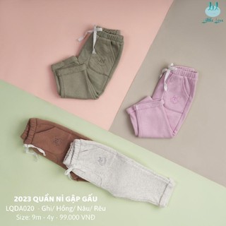 Lil  - Quần nỉ gấp gấu cho bé từ sơ sinh đến 4 tuổi