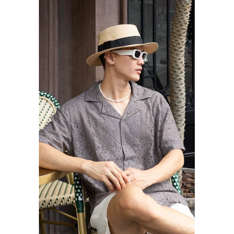 FLORAL LACE CUBAN SHIRT