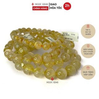 Vòng tay đá thạch anh tóc vàng c - tài lộc, may mắn - ngọc gems