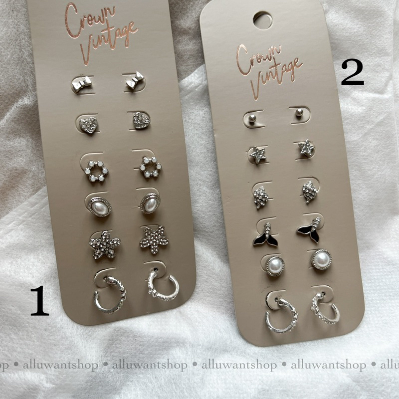 Set bông tai Crown Vintage XK