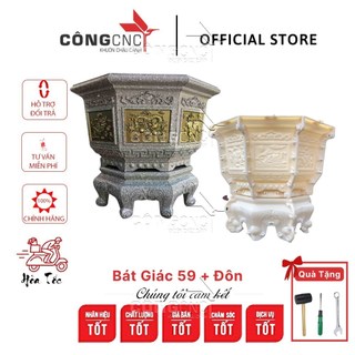 Khuôn đúc Chậu Cảnh ABS Bát Giác 59 Kèm Chân Đôn Kỷ