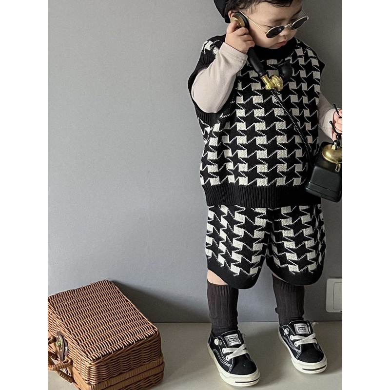 Set len áo gile và quần zizac chất vải len dày dặn cho bé CHẤT thu đông - TĐ22