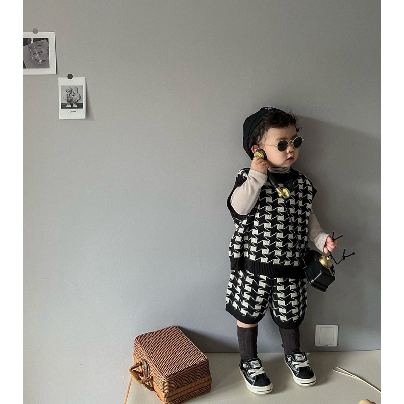 Set len áo gile và quần zizac chất vải len dày dặn cho bé CHẤT thu đông - TĐ22