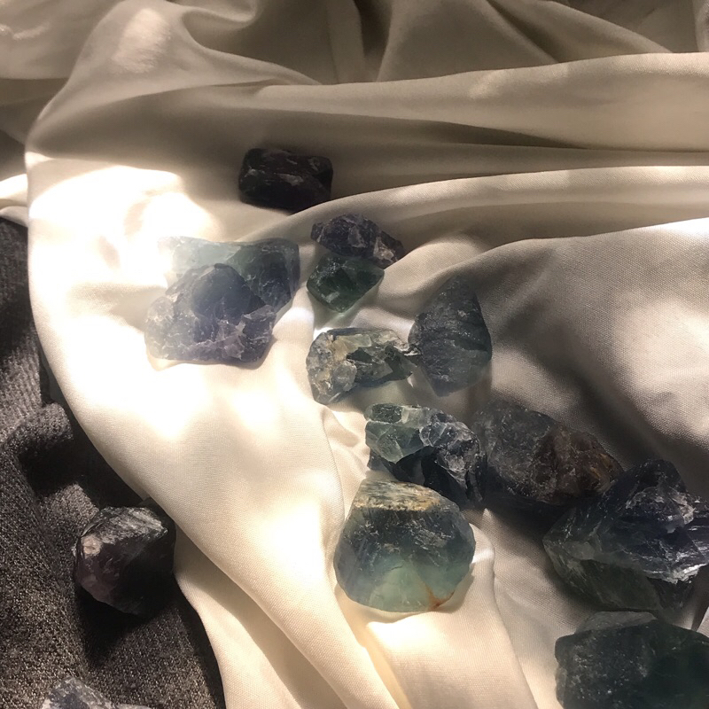 Đá Blue Fluorite thô