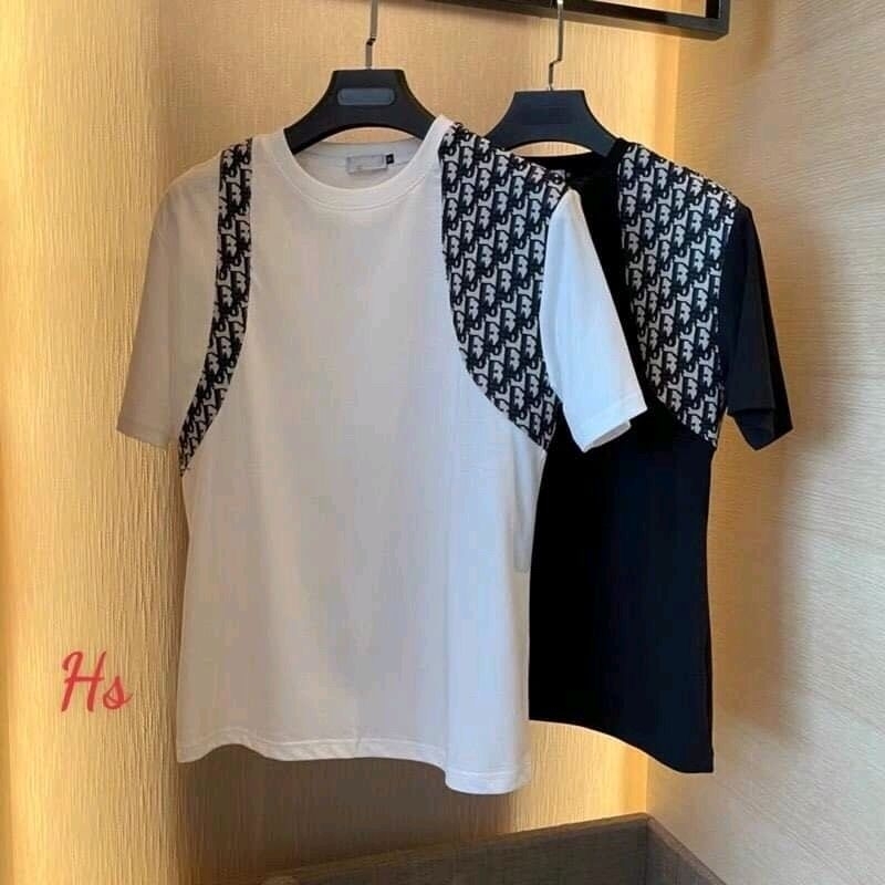 Áo Thun Tay Lỡ Phối Vai  - Áo Phông Cotton Dày Dặn Dáng Rộng Nam Nữ