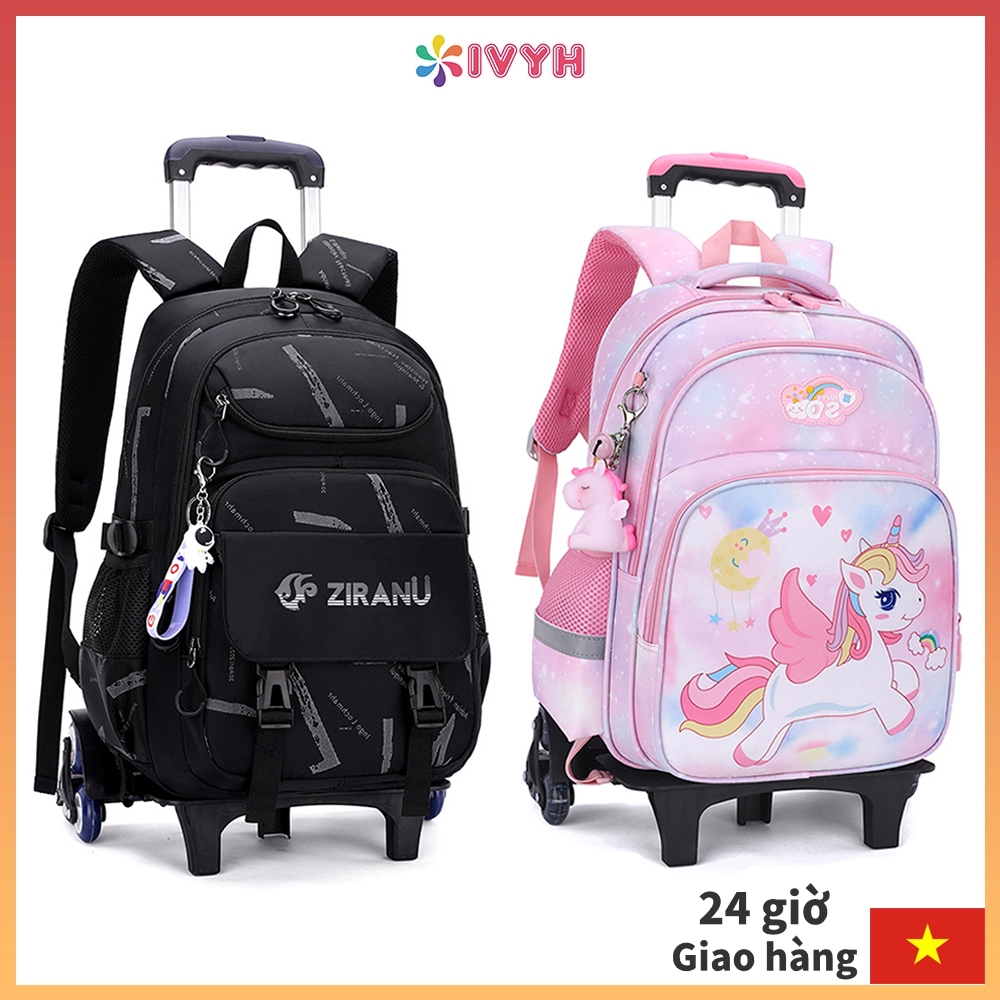 IvyH 【6 Wheels】Balo Kéo Đi Học Balo Kéo Cho Bé Tiểu Học Ba Lô Kéo Cho Trẻ Em Cặp Học Sinh Ba Lô Có Bánh Xe