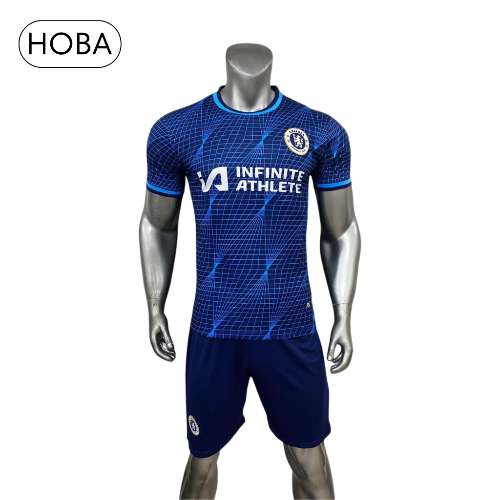 Bộ quần áo bóng đá đồ đá banh CLB Chelsea xanh đen vải thun lạnh cao cấp