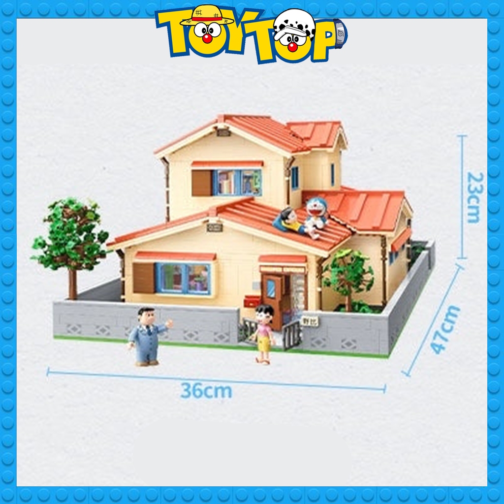 Đồ chơi mô hình Doremon Doraemon lắp ráp Keeppley căn nhà Nobita gia đình Nobi 2 tầng kèm nội thất lắp ráp K20422