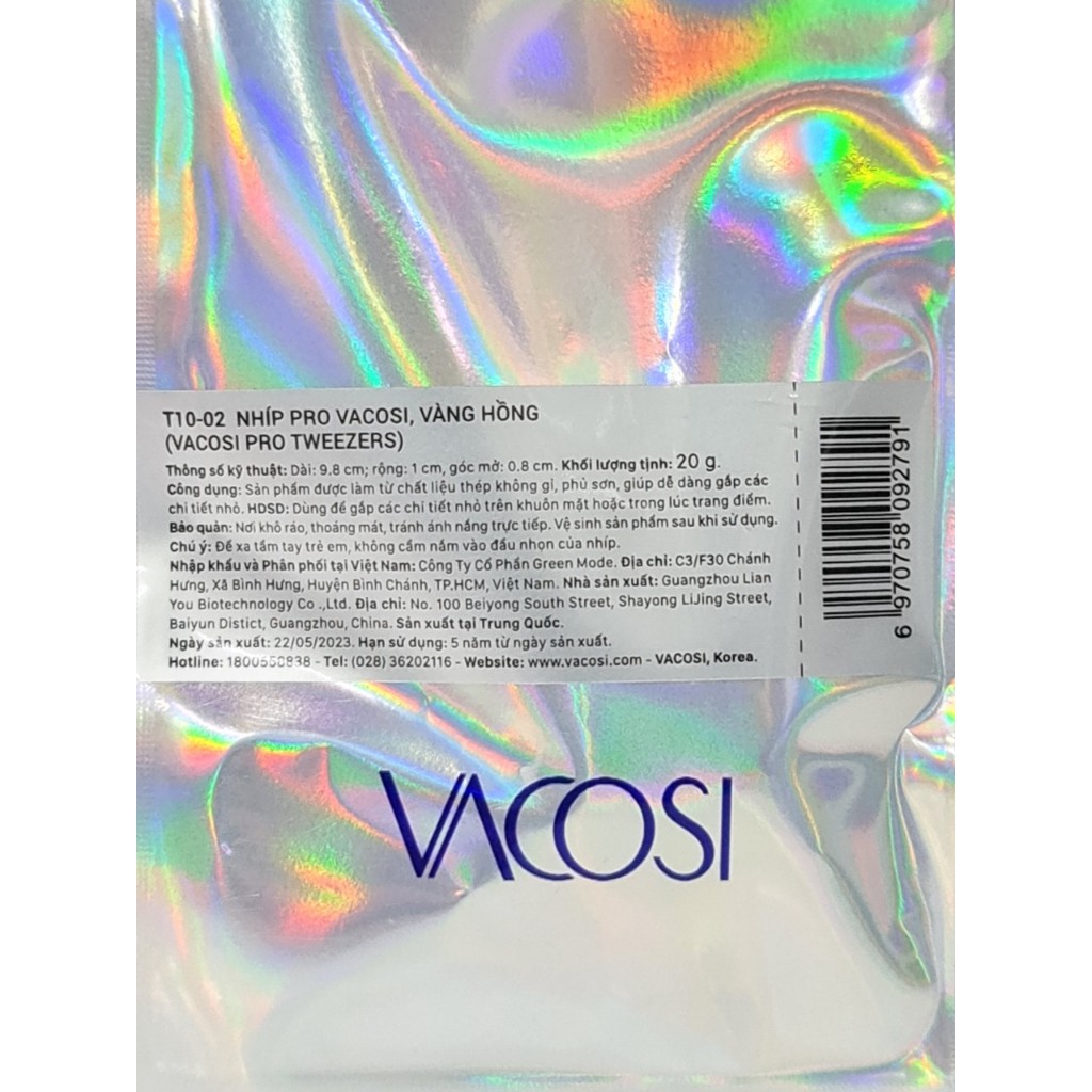 Nhíp Đầu Bằng VACOSI PRO TWEEZERS T10 Thép Không Gỉ