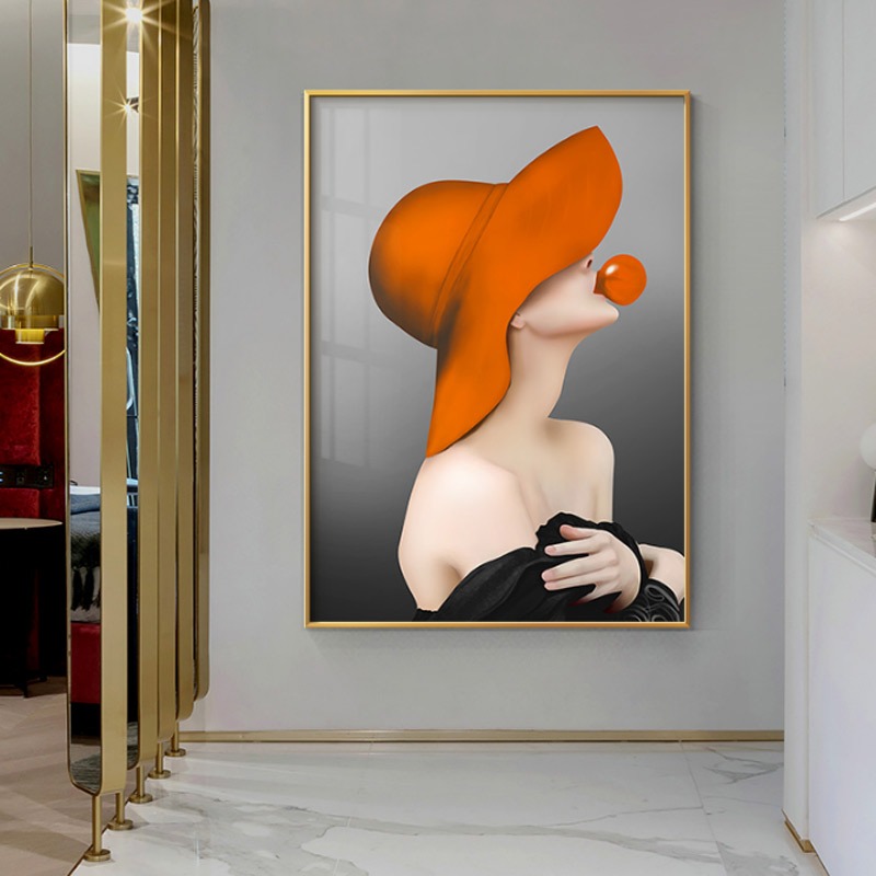 Tranh Treo Tường Tráng Gương 3D Chân Dung Cô Gái Nghệ Thuật/ Trang Trí Phòng Phun Săm/ Thẩm Mỹ/ Làm Đẹp