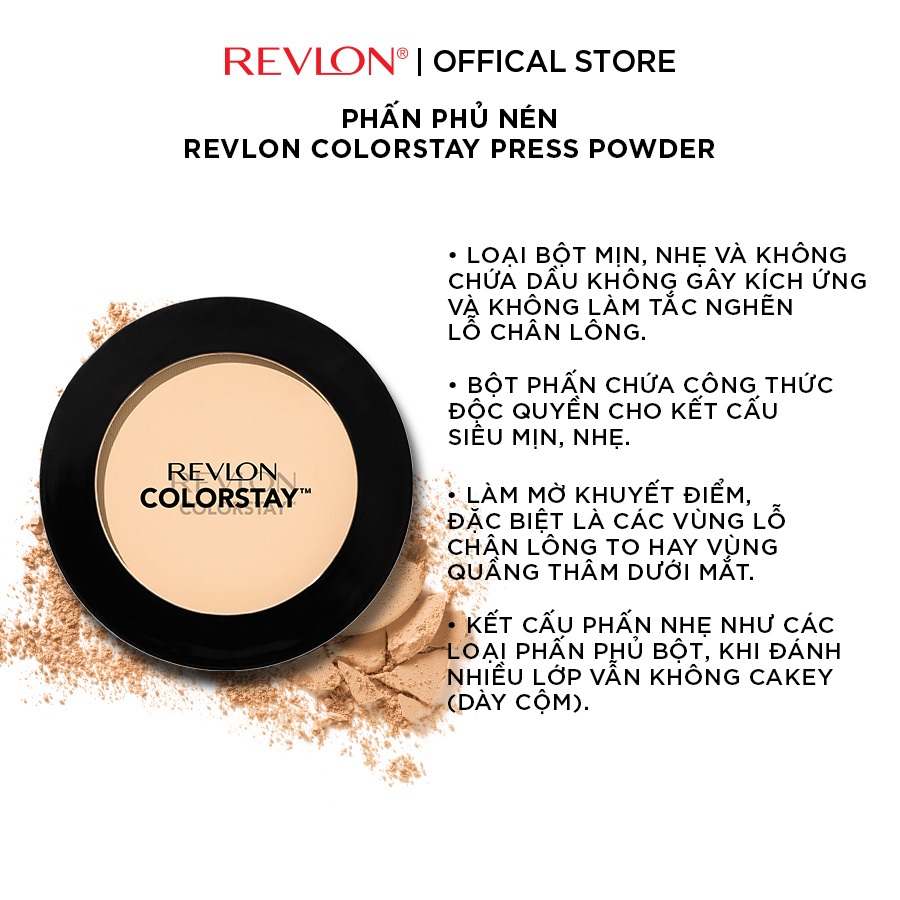 Phấn nén lâu phai Revlon Colorstay Press Powder 8.4g