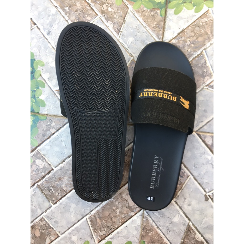 Dép da quai ngang Dép nam - Dép Quai Ngang nam đế êm chân bền chắc thời trang