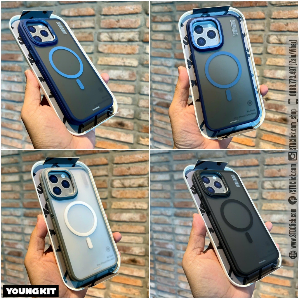 ỐP LƯNG IPHONE 15 PRO MAX - 15 PRO - 14 PRO MAX YOUNGKIT ROCK SAND Skin Feel CHÍNH HÃNG - HỔ TRỢ SẠC KHÔNG DÂY TỪ TÍNH