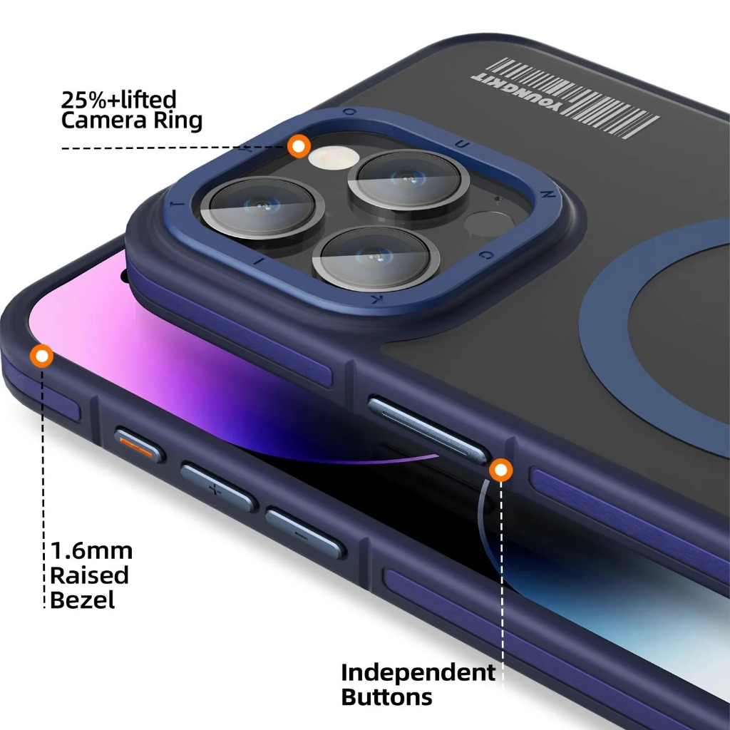 ỐP LƯNG IPHONE 15 PRO MAX - 15 PRO - 14 PRO MAX YOUNGKIT ROCK SAND Skin Feel CHÍNH HÃNG - HỔ TRỢ SẠC KHÔNG DÂY TỪ TÍNH