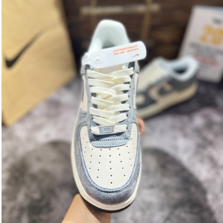 Giày thể thao nam nữ Sneaker Af1 Grey Cream/Af1 Xám Da Lộn