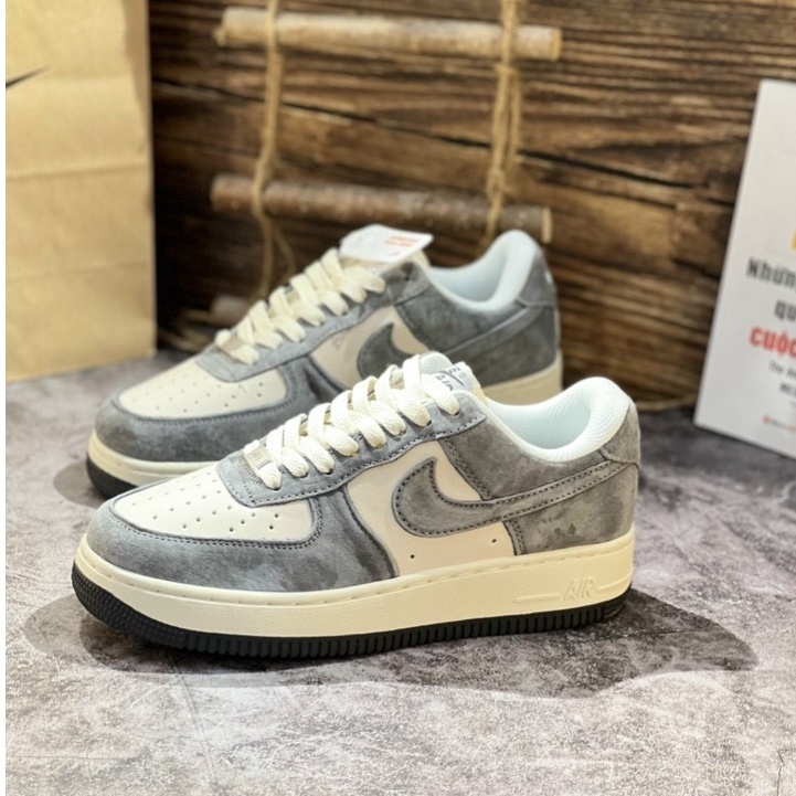Giày thể thao nam nữ Sneaker Af1 Grey Cream/Af1 Xám Da Lộn
