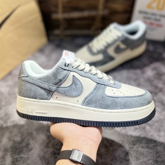 Giày thể thao nam nữ Sneaker Af1 Grey Cream/Af1 Xám Da Lộn